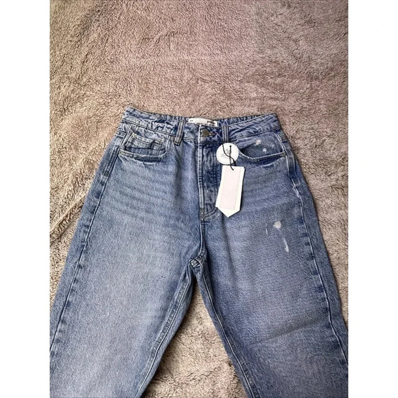 Stradivarius Mom Petite Jeans High Rise Button Fly Vintage Women's US 6 New - Picture 5 of 16